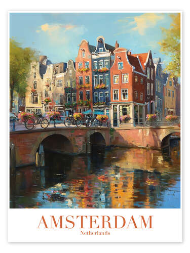 Poster Amsterdam Travel Art