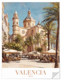 Självhäftande poster Valencia Travel Art