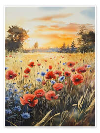 Poster Mohnfeld