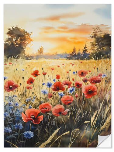 Adesivo murale Poppy Field