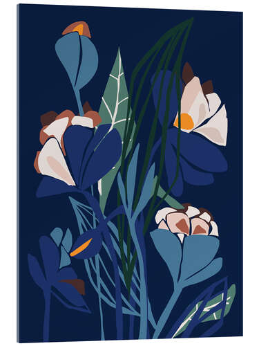 Acrylglasbild Moderne Blumen in Papierschnitt