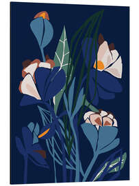 Alubild Moderne Blumen in Papierschnitt - Annick