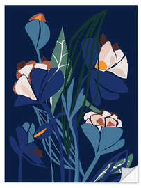 Wandsticker Moderne Blumen in Papierschnitt