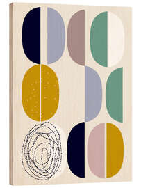 Holzbild Geometrischen Formen im Mid-Century-Stil