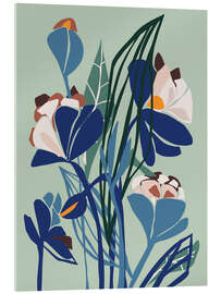 Akrylbillede Flower still life in paper cut style - Annick