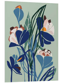 Hartschaumbild Blumenstillleben in Scherenschnittoptik