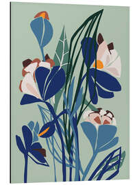 Magnettafel Blumenstillleben in Scherenschnittoptik