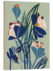 Stampa su legno Flower still life in paper cut style - Annick