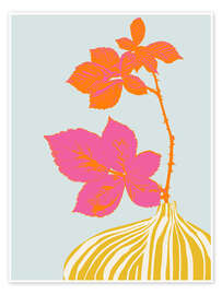 Stampa Blackberry vine in a yellow vase - Annick