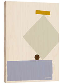 Print på træ Abstract equilibrist with geometric shapes