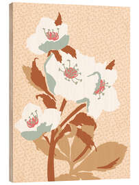 Wood print Minimalist Hellebore - Annick