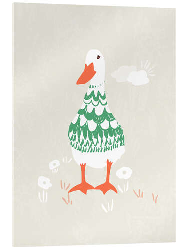 Acrylglasbild Gosling in einem skandinavischen Pullover