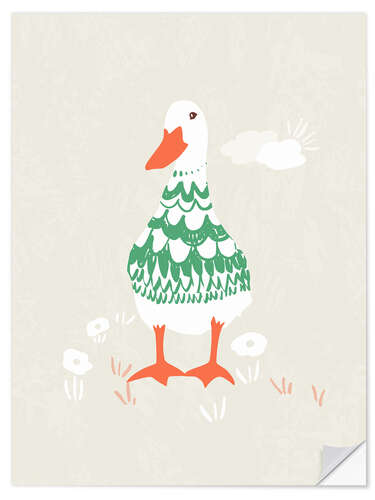 Wandsticker Gosling in einem skandinavischen Pullover