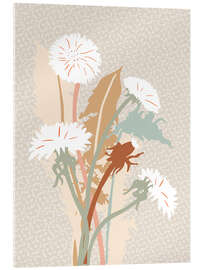 Quadro em acrílico Minimalistic Dandelion Wild garden Illustration - Annick