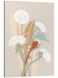 Alubild Minimalistische Löwenzahn-Wildgarten-Illustration - Annick