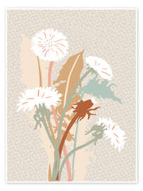 Stampa Minimalistic Dandelion Wild garden Illustration - Annick