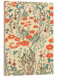 Wood print Wild Meadow Flowers Vintage - Annick