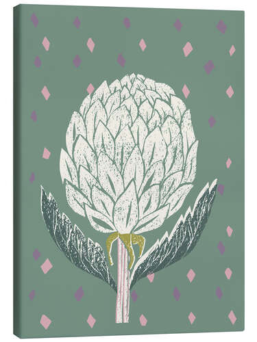Canvas print Artichoke in sage green