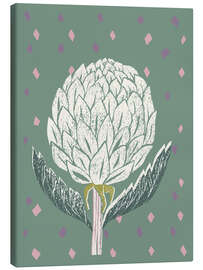 Canvas print Artichoke in sage green - Annick