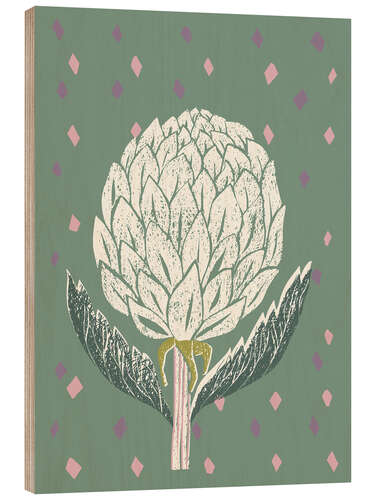 Cuadro de madera Artichoke in sage green