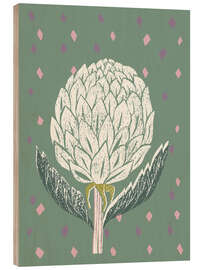 Cuadro de madera Artichoke in sage green - Annick
