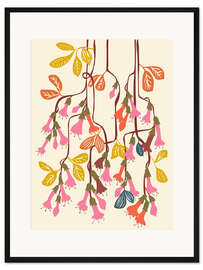 Gerahmter Kunstdruck Hängende Fuchsienblüten - Annick