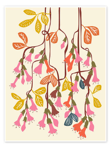 Poster Hanging Fuchsia flowers