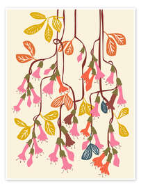 Stampa Hanging Fuchsia flowers - Annick