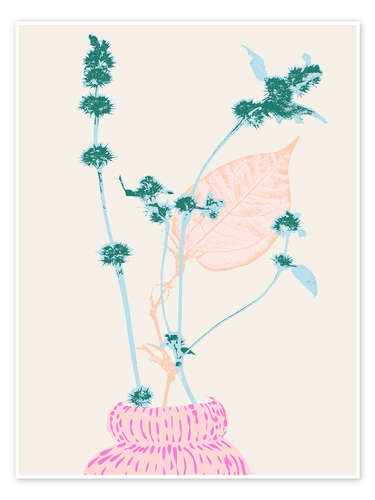 Poster Thistle branch in a modern vase