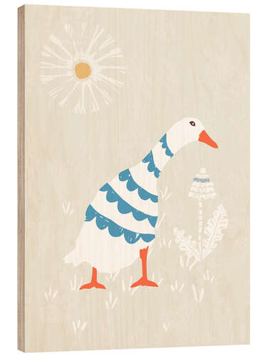 Wood print Goslings in the sunshine