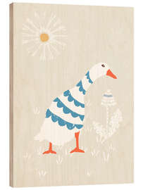 Wood print Goslings in the sunshine - Annick