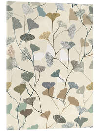 Acrylic print Botanical ginkgo leaf in soft earth tones - Annick