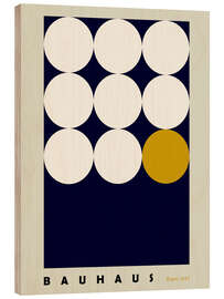 Holzbild Bauhaus-Poster mit Geometrien
