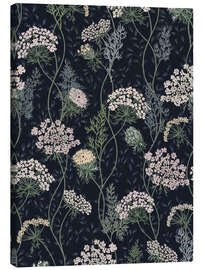Canvas print Queen Anne's lace nocturnal blue - Annick