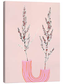 Obraz na płótnie Grasses in a pink vase still life - Annick