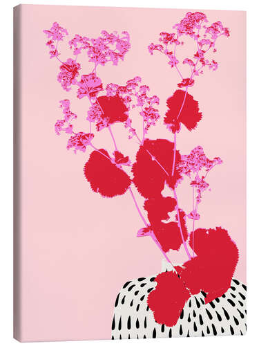 Obraz na płótnie Pink branch of a lady's mantle plant
