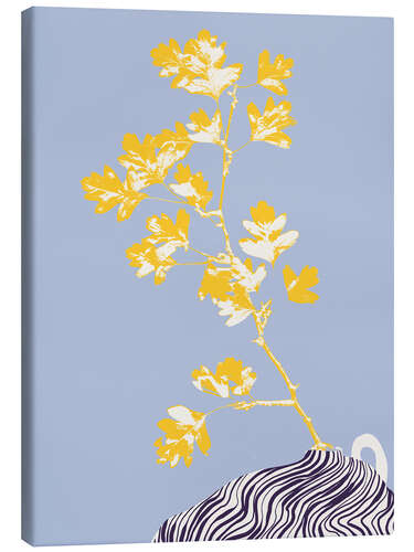 Lienzo Still life with yellow hawthorn branch