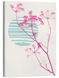 Obraz na płótnie Pink fennel branch in front of a minimalist sunset - Annick