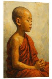 Quadro em acrílico A young monk in deep meditation - Natalie Bruns