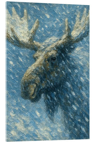 Acrylic print Moose in the blizzard