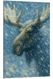 Alumiinitaulu Moose in the blizzard - Natalie Bruns