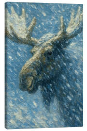 Canvas print Moose in the blizzard - Natalie Bruns