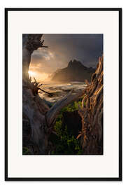 Gerahmter Kunstdruck Sonnenaufgang in Punta del Hidalgo Teneriffa