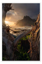 Wall print Sunrise in Punta del Hidalgo Tenerife - Jos Pannekoek