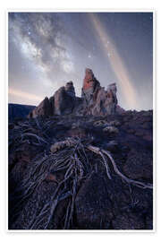 Wall print Milky Way over Roques de Garcia, Tenerife - Jos Pannekoek