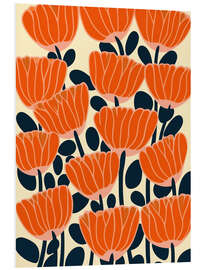 Foam board print Poppy pattern in mid-century style - Frank Daske