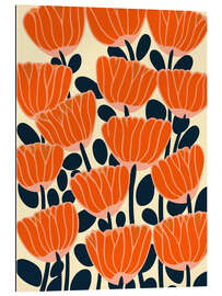 Gallery Print Mohnblumen-Muster im Mid-Century Stil
