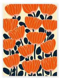 Wall print Poppy pattern in mid-century style - Frank Daske