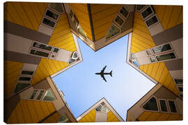 Obraz na płótnie Airplane through the Cube houses, Rotterdam - George Pachantouris
