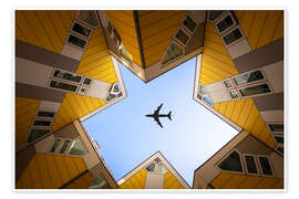 Wall print Airplane through the Cube houses, Rotterdam - George Pachantouris